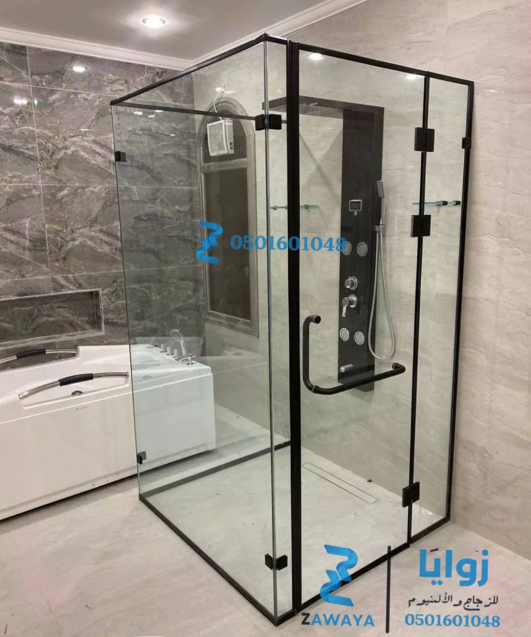 خدمات الزجاج السيكوريت تركيب كباين شاور للحمام بتصميم مودرن