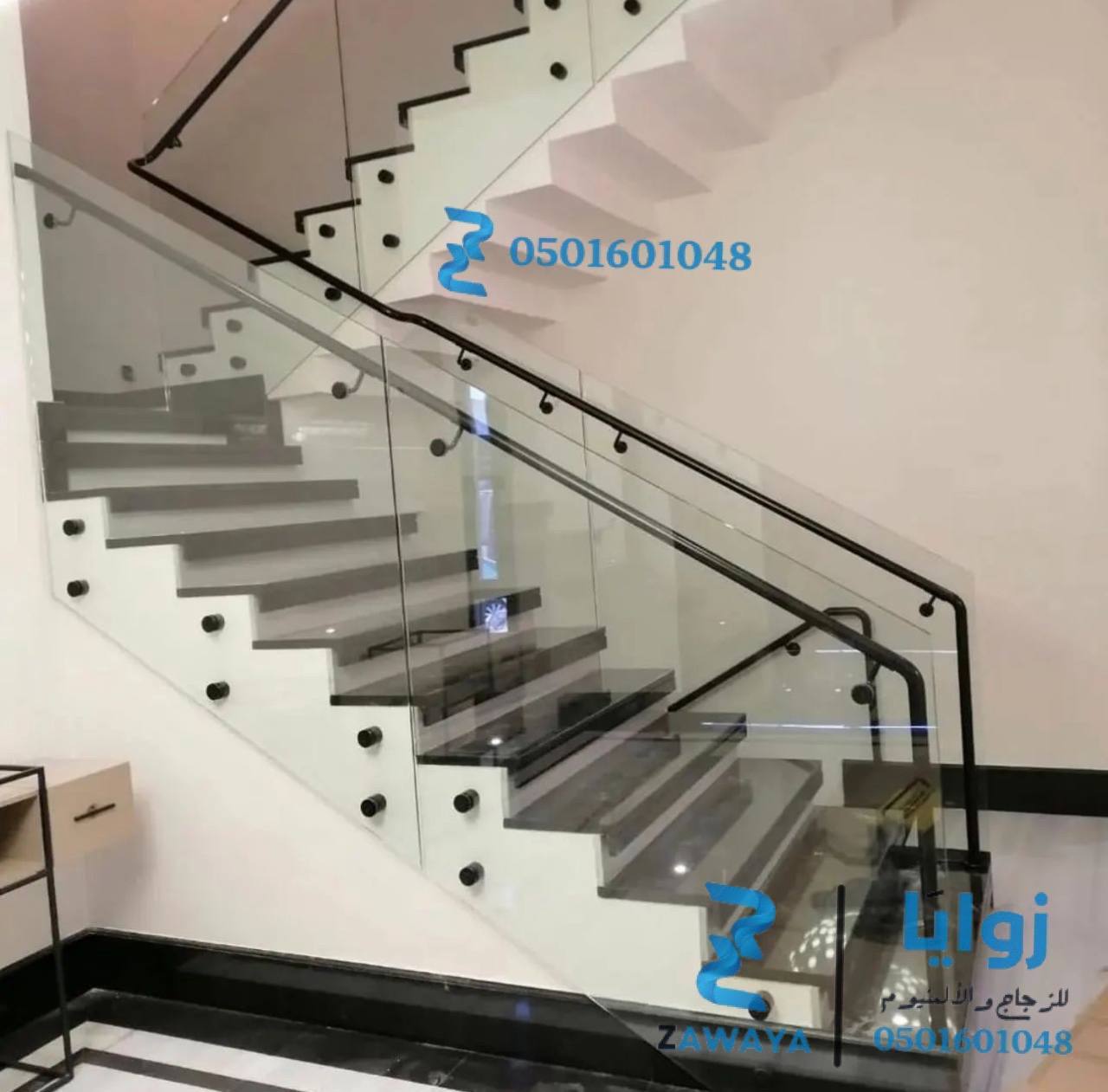 درابزين زجاج الرياض تركيب درابزين قزاز للسلالم والدرج بتصميم مودرن