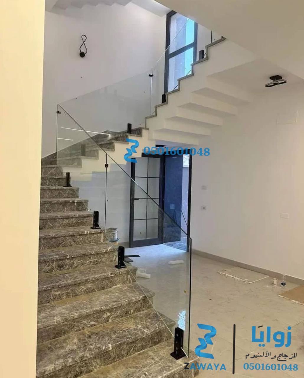 تركيب زجاج في الرياض درابزين زجاج درج